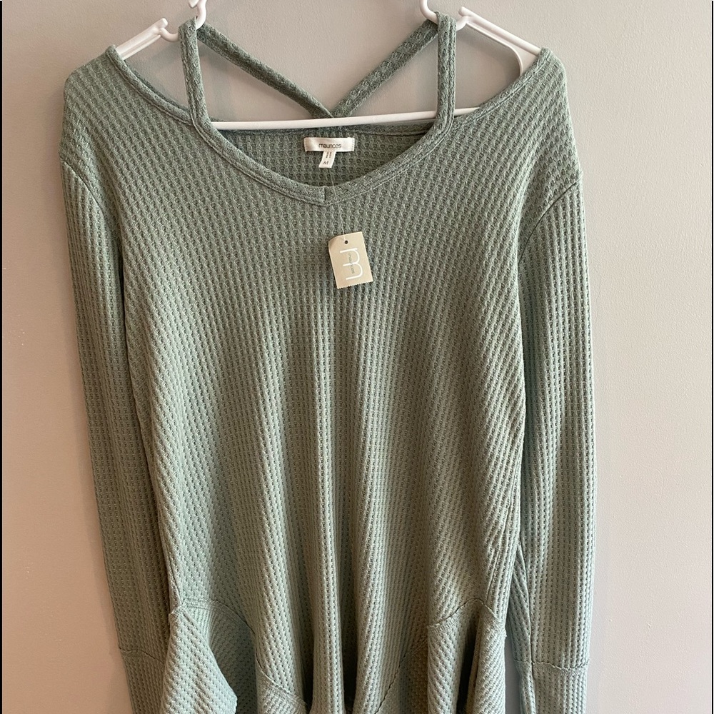 Cross Neck Flowy Long Blouse